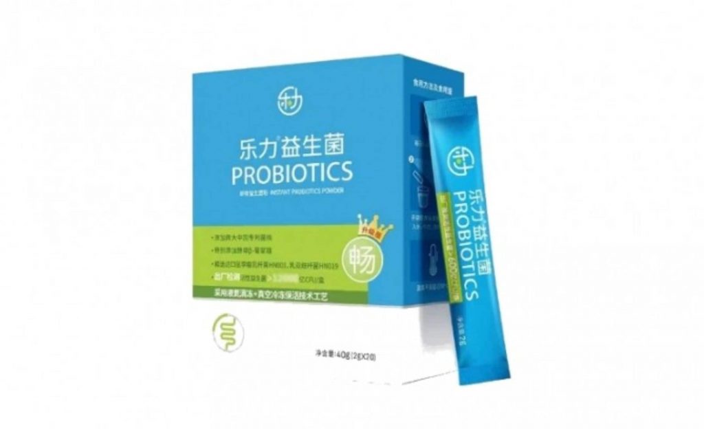 A marca chinesa Leli's Instant Probiotics Powder contém as cepas probióticas HN001 e HN019 da Nutiani. ©Nutiani