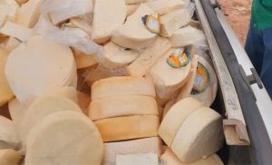 Carga de queijo é apreendida em operação na BR-352, em Pitangui — Foto: PM de Meio Ambiente/Divulgação