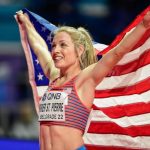 Elle Purrier, Estabelecendo um recorde de desempenho, o atleta de Montgomery, Virginia, venceu a corrida de 5.000 metros nas provas olímpicas de atletismo dos EUA em Eugene, Oregon, com o tempo de 14:40.34, um novo recorde nas provas. (Reuters Marketplace - Imago Sports Pictures)