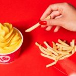 O iogurte congelado French Fry é uma das primeiras incursões da 16 Handles em sabores salgados de sorvete. Imagem fornecida por 16 Handles