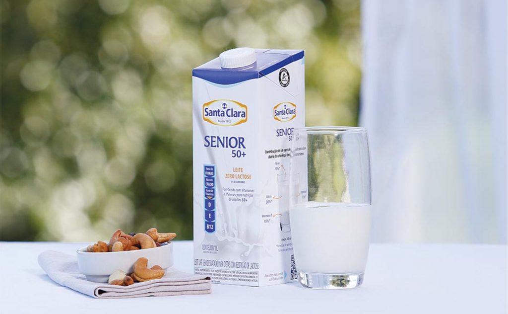 Senior. Segundo a empresa, em 200 ml de bebida o consumidor encontra 30% de cálcio e 15% de vitamina E, D e B12.