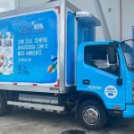 Unidade de saúde passou a receber entregas semanais de produtos Danone com o veículo elétrico | Bnews - Divulgação Divulgação. danone