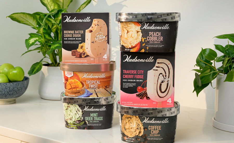 Sorvete, iogurte e leite se beneficiam da experimentação de sabores 17 Hudsonville Ice Cream lançou os sabores Mint Deer Traxx, Coffee Chip e Peach Cobbler, além de picolés de Traverse City Cherry Fudge e Brownie Batter Cookie Dough.Foto: cortesia da Hudsonville Ice Cream.