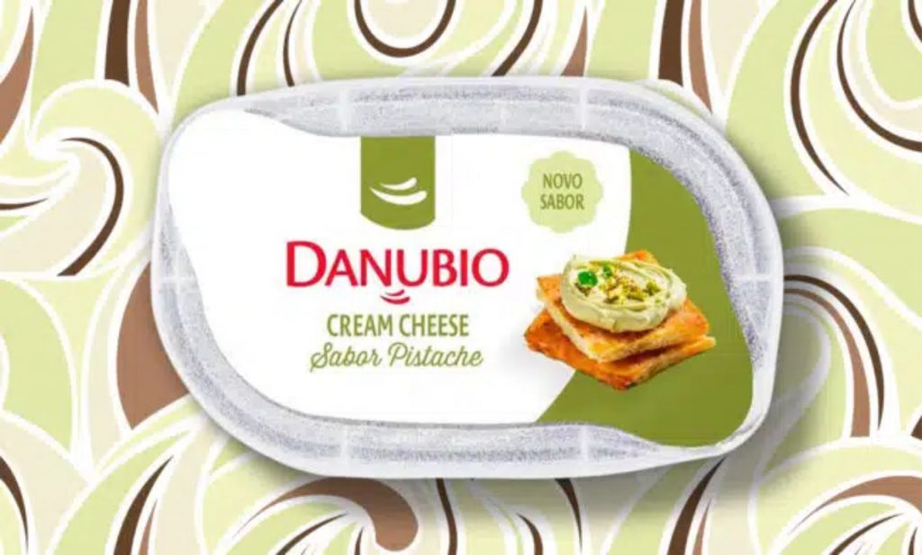 Inovação nas gôndolas: Danubio apresenta cream cheese pistache com menos calorias.