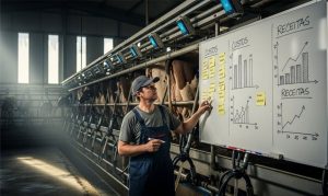 Índice da Embrapa mostra custo do leite subindo em ritmo maior que o IPCA no mês de outubro. Foto: Gerada por Ia | Adriano Hany, RCN, custo