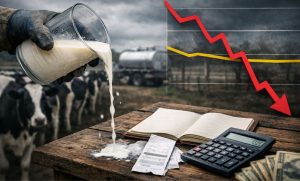 🐄 O preço do leite despenca e mostra como 6 mil litros por mês mal garantem R$ 5 mil para sustentar família e fazenda.