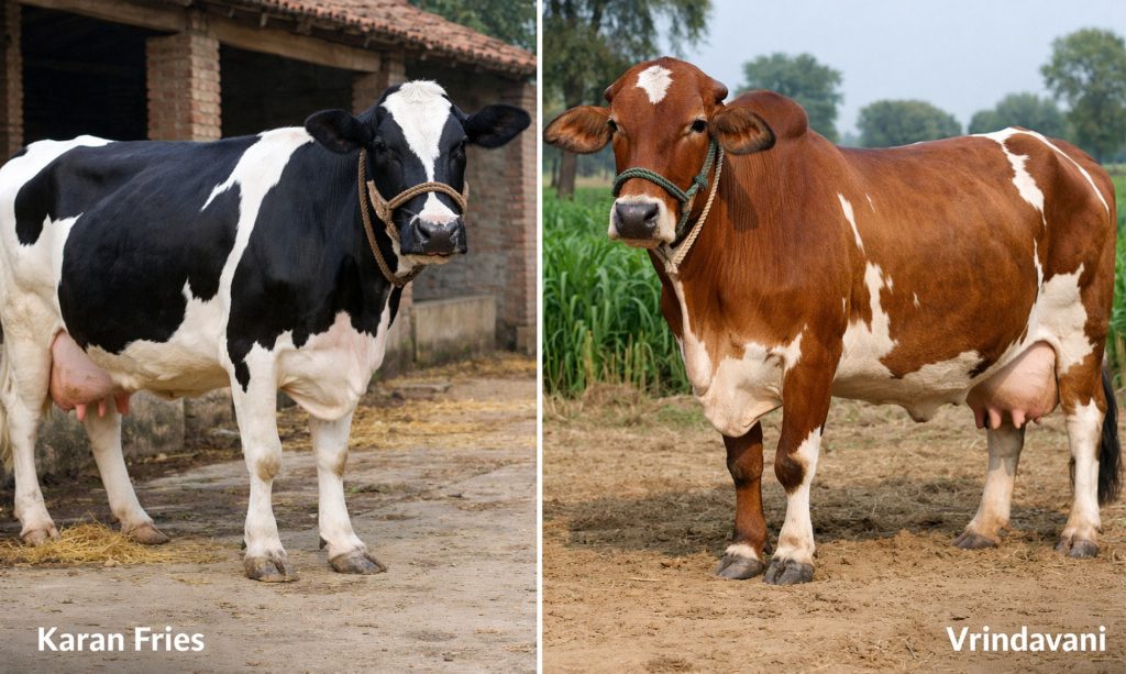 Raças sintéticas como Karan Fries e Vrindavani não apresentam padrão fenotípico único.