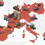 🚜 Com o calendário institucional avançando, protestos rurais voltam às ruas e ganham duração de dias em vários países europeus.