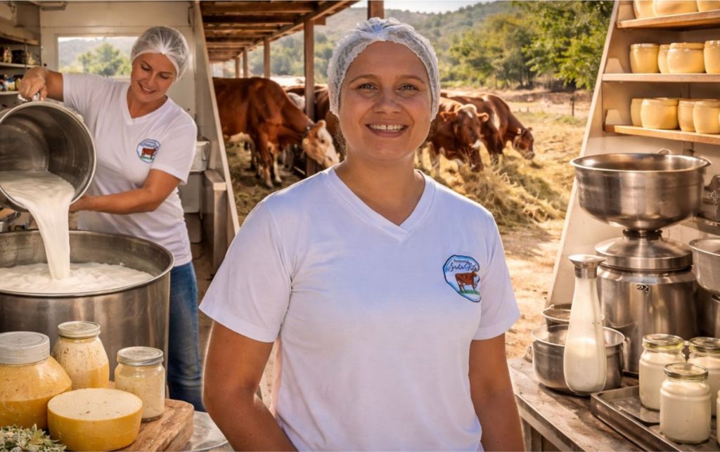 📅 Desde 25/07/2017, o leite segue calendário rígido e vira manteiga, frescal e parmesão no sítio.