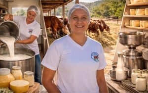 📅 Desde 25/07/2017, o leite segue calendário rígido e vira manteiga, frescal e parmesão no sítio.